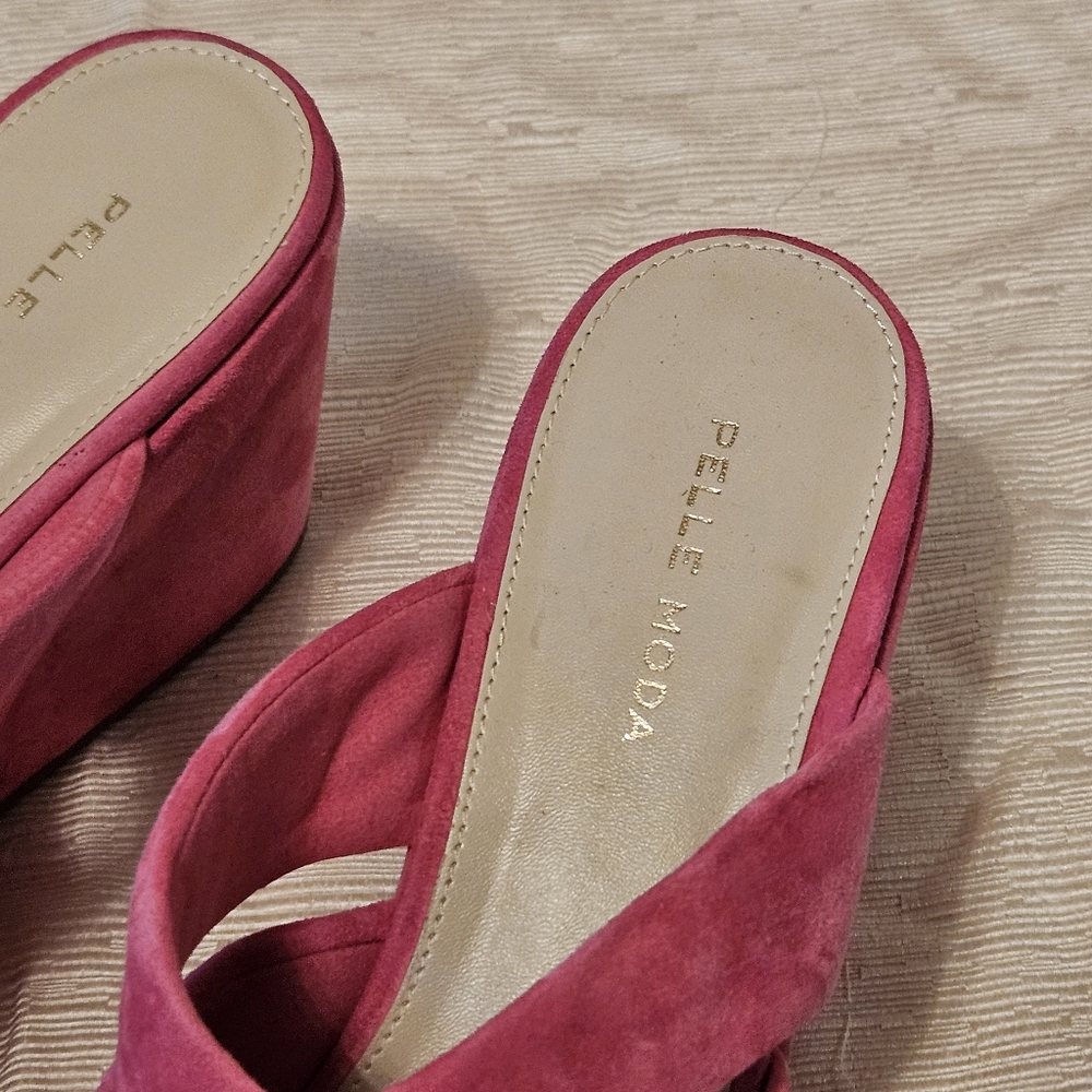 Pelle Moda Pink Suede Sandals - Picture 5 of 5